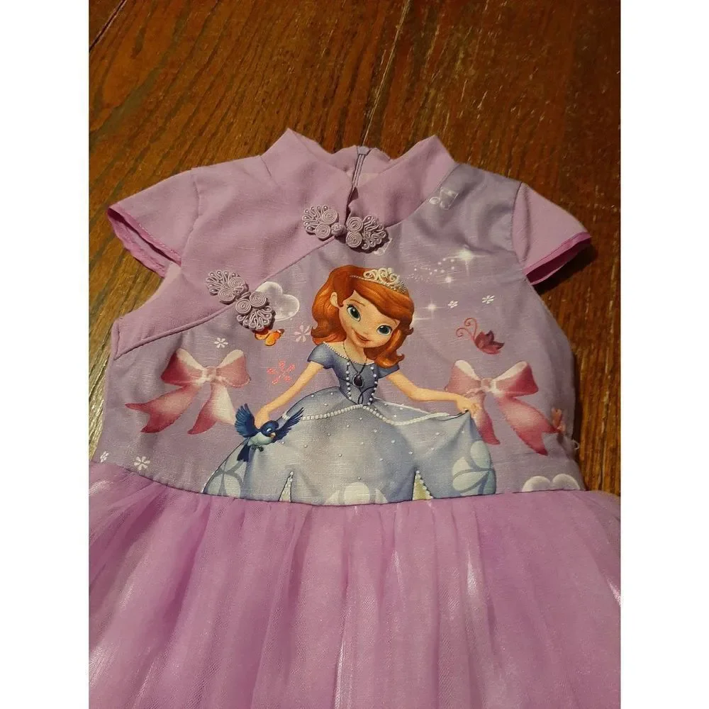 Size 110 (5) Fuyimei Purple Princess Dress Full Skirt Casual Halloween Cosplay